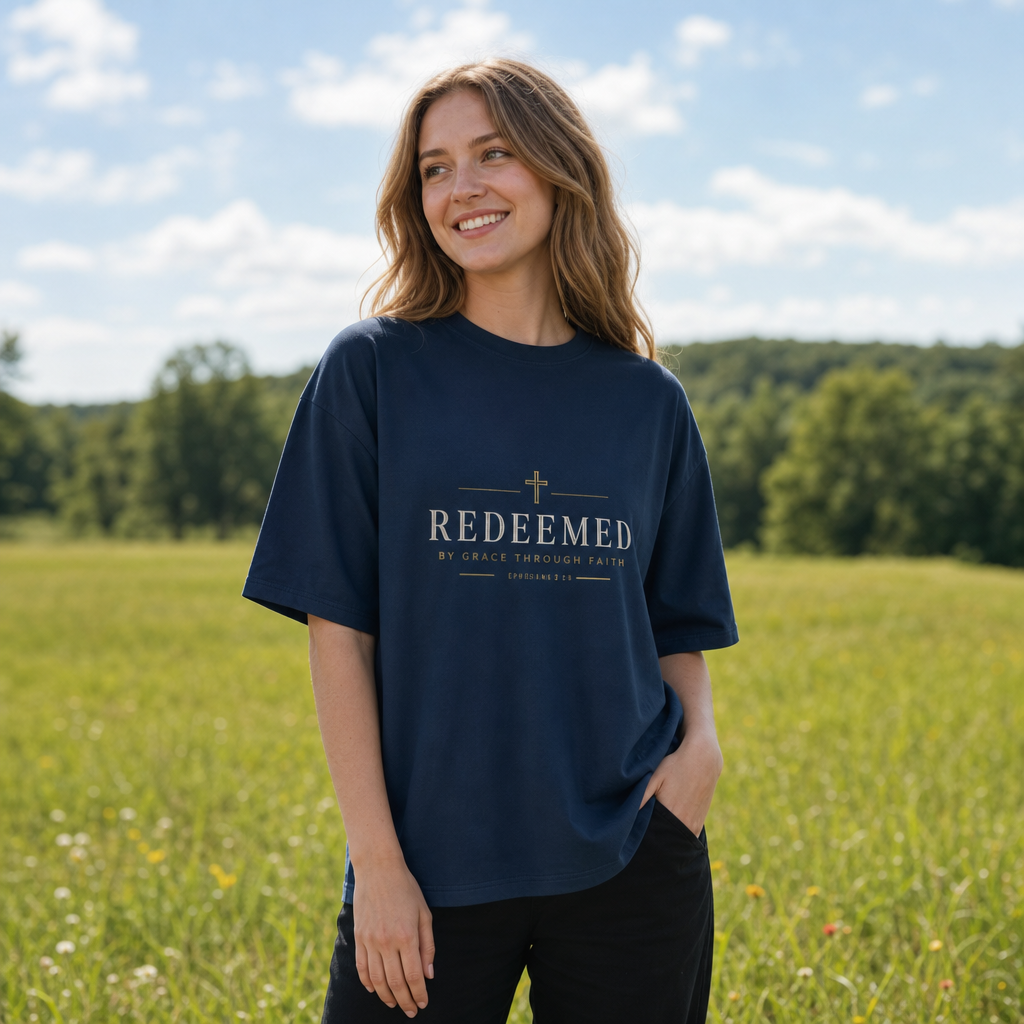 Unisex organic oversized high neck t-shirt